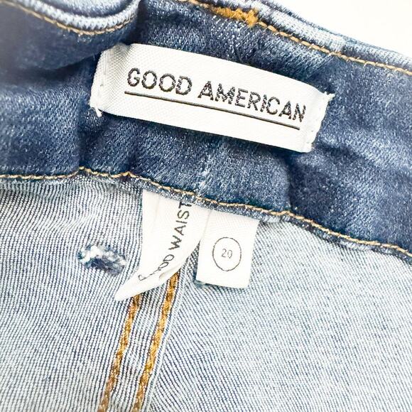 Good American Good Waist Blue309 GW067T Dark Wash Denim Jeans Size 20 - Picture 6 of 8
